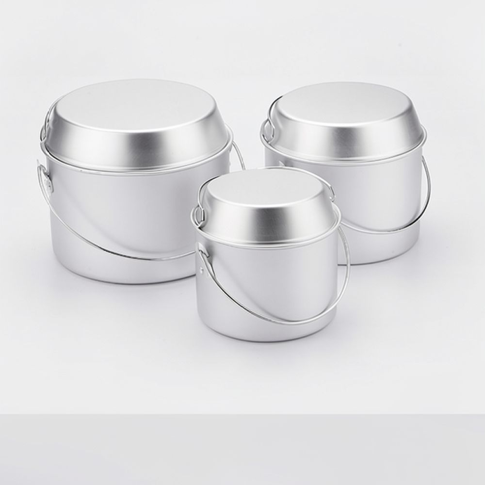 Camping Cooking Dining Set - ชุดเครื่องครัวสำหรับแคมป์ปิ้งกลางแจ้ง สำหรับการตั้งแคมป์แบบสแต็ก หม้อ กระทะ กาต้มน้ำอะลูมิเนียม พับเก็บได้