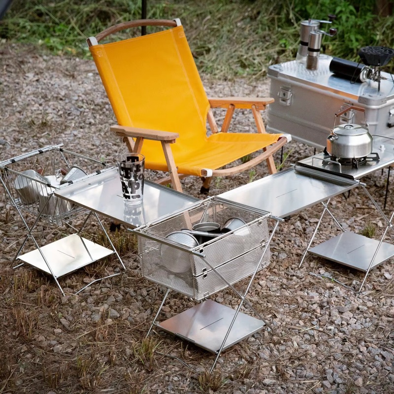 โต๊ะพับสแตนเลสกลางแจ้ง โต๊ะปิก - Camping Cooking Table บทวิจารณ์และราคา